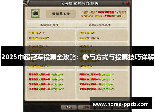 2025中超冠军投票全攻略：参与方式与投票技巧详解